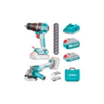 Total Kit Atornillador Tckli20273 20V +Amoladora (2X Batt) 220V