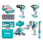 Total Kit Atornillador Tckli20256 20V +Amoladora 220V(2X Bat.4Ah