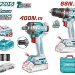 Combo TOTAL 2 en 1: llave de impacto 400N.m + taladro percutor 66N.m 20V